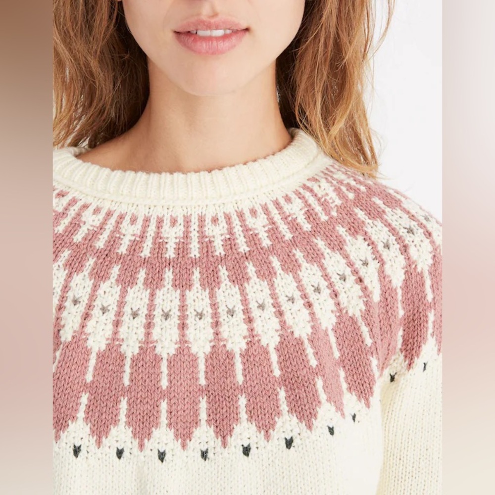 Madewell Fair Isle Keaton Pullover Sweater alpaca wool blend - Picture 4 of 11